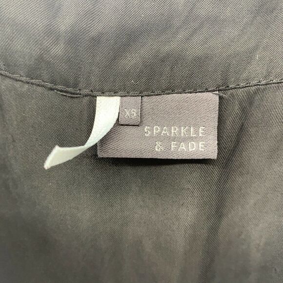 Sparkle & Fade Black Draped V Neck Tank Tunic XS - Picture 7 of 8